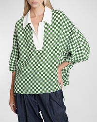 Dries Van Noten - Cools Checker Oversized Polo Shirt - Lyst