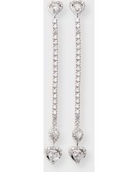 64 Facets - 18k White Gold Diamond Long Drop Earrings - Lyst