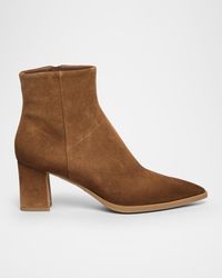 Santoni - 65Mm Estel Suede Ankle Boots - Lyst