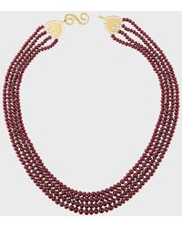 Splendid - 18K Four-Row Ruby Necklace - Lyst