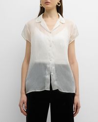 Chloé - X Atelier Jolie Sheer Short-Sleeve Blouse - Lyst