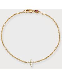 Roberto Coin - Tiny Treasure Diamond Cross Bracelet - Lyst