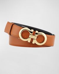 Ferragamo - Gancini-buckle Reversible Leather Belt - Lyst