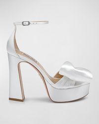 Badgley Mischka - Alora Silk Bow Platform Sandals - Lyst