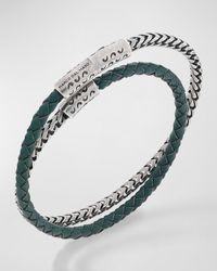 Marco Dal Maso - Lash Double Wrap Leather Franco Chain Combo Bracelet With Trigger Clasp - Lyst