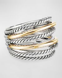 David Yurman - Dy Crossover Wide Ring With 18k Gold - Lyst