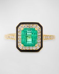 Goshwara - 18K G-One Statement Ring With Diamonds And Enamel - Lyst