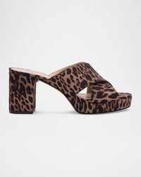 Stuart Weitzman - Dayna 80Mm Leopard-Print Platform Slide Sandals - Lyst