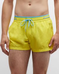 Moschino - Solid Contrast-Waist Swim Shorts - Lyst