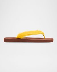 Marni - Apos;S Long Calf Hair Flip-Flop Sandals - Lyst