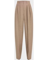 Saint Laurent - High-Rise Pleated Tapered-Leg Trousers - Lyst
