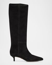 Veronica Beard - Lisa Suede Kitten-Heel Knee Boots - Lyst