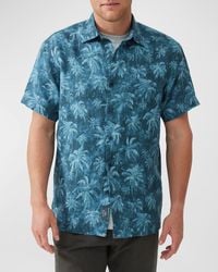 Rodd & Gunn - Destiny Bay Linen Palm-Print Short-Sleeve Shirt - Lyst