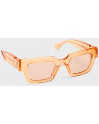 Bottega Veneta - Acetate Rectangle Sunglasses - Lyst