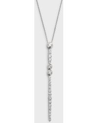 Neiman Marcus - 18k White Gold Diamond Drop Pendant Necklace - Lyst