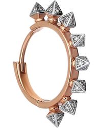 Kismet by Milka - 14k Rose Gold Diamond 8-triangle Prism Hoop Earring, Single - Lyst