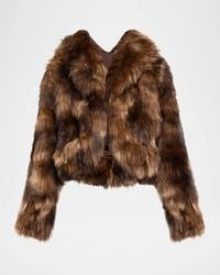 Cinq À Sept - Patchwork Faux Fur Cropped Jacket - Lyst