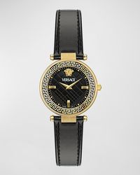 Versace - Reve Ip Leather Strap Watch, 35Mm - Lyst
