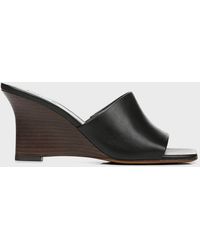 Vince - Pia Leather Wedge Sandals - Lyst