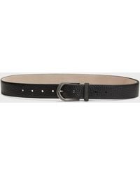 Brunello Cucinelli - Textured Leather Belt With Monili Belt Loop - Lyst