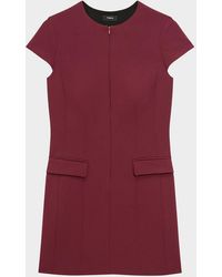 Theory - Tailored Zip-Front Mini Dress - Lyst
