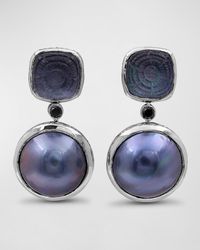 Stephen Dweck - Hand-carved Quartz And Mabe Pearl Earrings With Diamonds - Lyst
