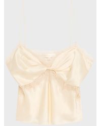 LoveShackFancy - Belfast Silk-Blend Lace-Trim Top - Lyst