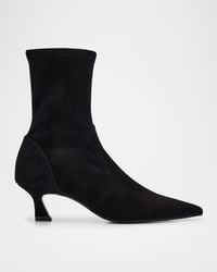 Stuart Weitzman - 50Mm Vinnie Suede Stretch Booties - Lyst