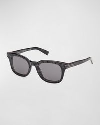Zegna - Acetate Rectangle Sunglasses - Lyst