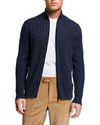 Loro Piana - Cable-Knit Cashmere Zip-Front Sweater - Lyst