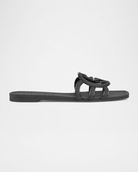 Gucci - Palma Gg Rubber Flat Slide Sandals - Lyst
