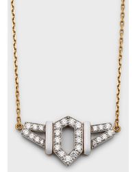 David Webb - 18k Gold White Enamel Flight Necklace W/ Diamonds - Lyst