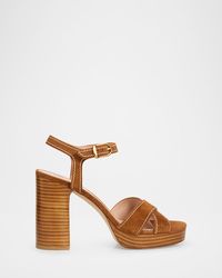 Stuart Weitzman - 95Mm Park Suede Platform Sandals - Lyst