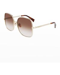 Lanvin - Oversized Square Metal Sunglasses - Lyst