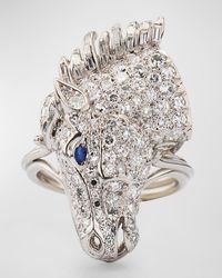 NM Estate - Estate Platinum Diamond And Horse Ring, Size 6.25 - Lyst