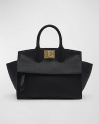 Ferragamo - The Studio Soft Small Leather Top-Handle Bag - Lyst
