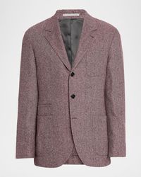 Brunello Cucinelli - Wool And Cashmere Chevron Sport Jacket - Lyst