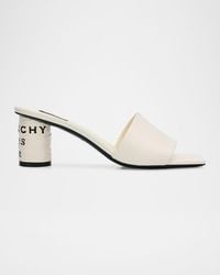Givenchy - 65Mm Logo Heel Leather Mule Sandals - Lyst