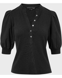 Veronica Beard - Coralee Puff Sleeve Button-Front Top - Lyst