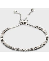 Cassidy Diamonds - 18k White Illusion Bezel Adjustable Bracelet W/ Black Diamonds - Lyst