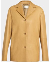 The Row - Fabian Single-Breasted Leather Jacket - Lyst