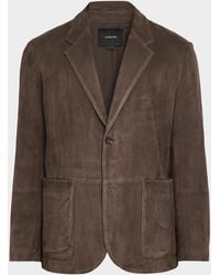 Vince - Apos;S Suede Notch Lapel Two-Button Blazer - Lyst