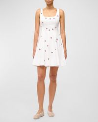 STAUD - Wells Ladybug Print Cotton Poplin Sleeveless Mini Dress - Lyst