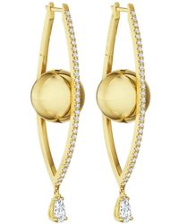 CADAR - Reflections 18k Gold Large Diamond Evil Eye Hoop Earrings - Lyst