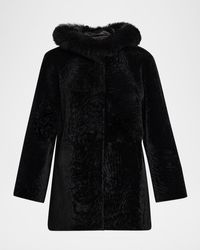 Gorski - Reversible Textured Lamb Shearling Parka With Merinillo Lamb Shearling Trim - Lyst