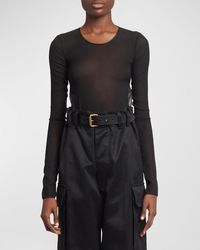 Saint Laurent - Long-Sleeve Backless Bodysuit - Lyst
