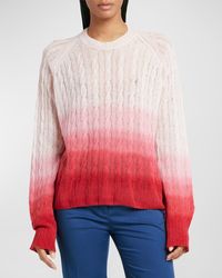 Etro - Ombre Cable-Knit Mohair Crewneck Sweater - Lyst