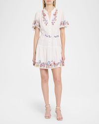 shoshanna heart-embroidered illusion mini dress Mini Ashley Dress