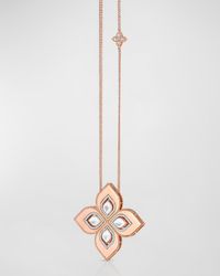 Roberto Coin - Venetian Princess 18k Rose Gold Mother-of-pearl Cutout Necklace With 2" Pendant - Lyst
