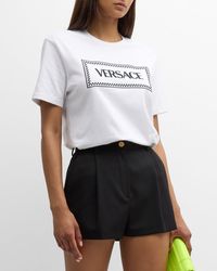 Versace - Logo Embroidered Jersey T-Shirt - Lyst